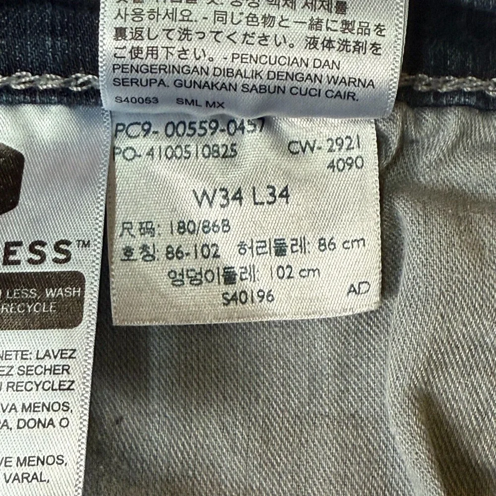 Levis Jeans Mens 34x34 Blue‎ 559 Straight Leg Cotton Stretch Classic Western